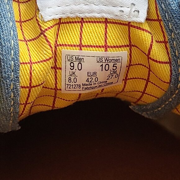 Vans Woody Toy Story Disney Pixar Denim Skater Sneaker size Men 9 Women 10.5 - Picture 15 of 15